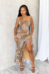 Savage Leopard Mesh Ruffle Long Dress